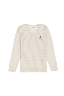 Пуловер детский US Polo Assn G084SZ0TK0TD02-KIDS-BSK23_VR071, кремовый, 122