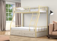 Двухъярусная кровать 4 сезона 120x190 Раута Слоновая кость ящики дуб крафт белый
