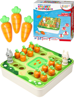 Головоломка Bright Kids Веселое IQ-развитие, Кролики и морковки, 40 заданий, И-7828
