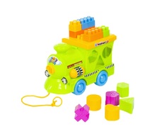 Каталка-сортер на веревочке Феникс Toys Паровозик: сортер и 6 фигур, микс 2 вида