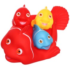 Набор резиновых игрушек для ванны Крошка Я Мыльница: Рыбки, 4 шт