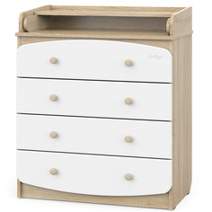 Пеленальный комод Indigo Classic 800/4, ЛДСП, МДФ, дуб сонома-белый