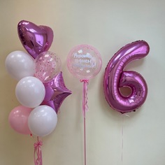 Набор шаров с гелием 518 - с цифрой 6 No Brand