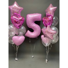 Набор шаров с гелием 400 - с цифрой 5 No Brand