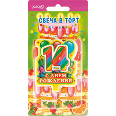 Свеча в торт С днем рождения! 14 (большая) Горчаков