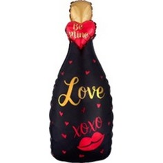 Шар фольгированный Шампанское LOVE фигура с гелием No Brand