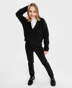 Кардиган крупной вязки черный Button Blue (152)