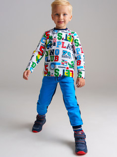 Брюки детские PlayToday 32412018, голубой, тёмно-синий, 98