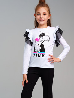 Лонгслив детский PlayToday 32441008, белый, 128