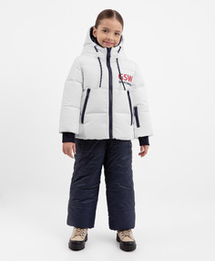 Куртка зимняя стёганая на искусственном пуху белая для девочки Gulliver, 134, 22403GMC4105