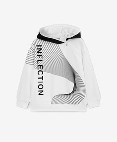 Худи из футера с асимметричной молнией белое для мальчика Gulliver, 146, 22412BJC1601