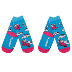 Носки детские St. Friday Socks 2-002-3, голубые Единороги на радуге, 14