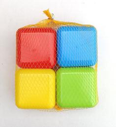 Кубики Poltoys пластик в сетке 4 шт 6x6 см
