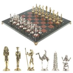 Шахматы Уральский сувенир Древний Египет доска 40х40 см лемезит змеевик