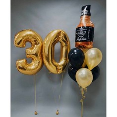 Набор шаров с гелием №236 30 тридцатилетие юбилей 000001755, 6 шт No Brand