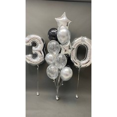 Набор шаров с гелием 122 с цифрами 30 No Brand