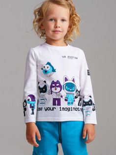 Лонгслив детский PlayToday 32412149, белый, 104