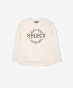 Лонгслив трикотажный с декором молочный для девочки Gulliver Select, 152, 223GLEGC1203