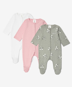 Комбинезоны-слипы комплект из 3-х штук мультицвет Gulliver, 68-46, 22441GBC5303