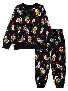 Пижама детская PlayToday 42432005, черный, 116