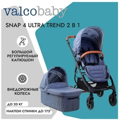 Коляска прогулочная 2 в 1 Valco Baby Snap 4 Ultra Trend Denim с люлькой