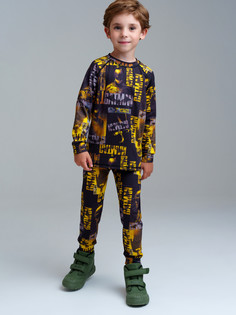 Термобелье детское комплект PlayToday 32432006, черный, жёлтый, 122