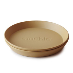 Тарелки круглые 2 шт mustard Mushie