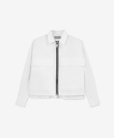 Блузка оверсайз на молнии белая для девочки Gulliver (146)