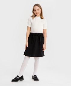 Юбка с накладными карманами черная Button Blue (152)