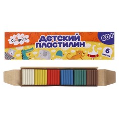 Пластилин Calligrata, 6 цветов, 60 г