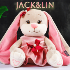 Мягкая игрушка JACK&LIN плюшевая зайка в подарочной коробке JL-04202305-20 розовый Maxitoys