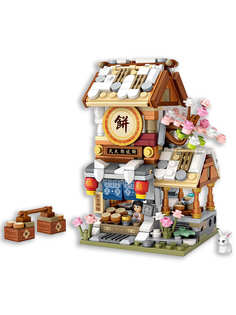 Конструктор LOZ mini Блинный домик 523 детали, 1744 Pancake house Creative Series