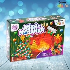 Аквамозаика с декорациями Новогодняя елка No Brand