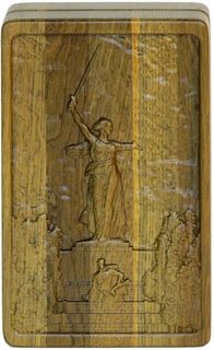 Домино профессиональное D6 в резной дубовой шкатулке Родина-Мать 20,3 x 12,2 х 4,8 см 999- Ровертайм