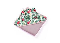 Полотенце махровое с капюшоном Bunny Ears 100x100 см Розовый Babyono