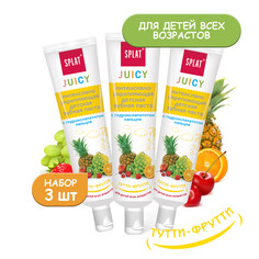 Паста зубная Splat Juicy для детей, тутти-фрутти, 35 мл, 3 шт.