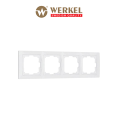 Рамка для розетки / выключателя на 4 поста Werkel W0042001 Snabb basic белый пластик