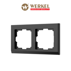 Рамка для розетки / выключателя на 2 поста Werkel W0021808 Stark черный пластик