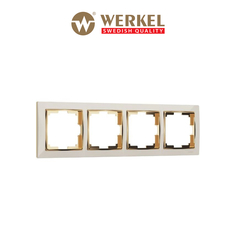 Рамка для розетки / выключателя на 4 поста Werkel W0041932 Snabb слоновая кость/золото
