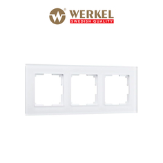Рамка для розетки / выключателя на 3 поста Werkel W0031105 Favorit белый матовый стекло