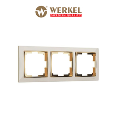 Рамка для розетки / выключателя на 3 поста Werkel W0031932 Snabb слоновая кость/золото