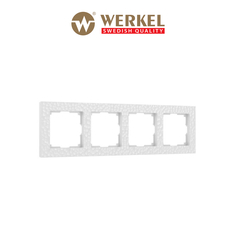 Рамка для розетки / выключателя на 4 поста Werkel W0042401 Hammer белый пластик