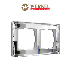Рамка для розетки / выключателя на 2 поста Werkel W0021220 Diamant зеркальный стекло
