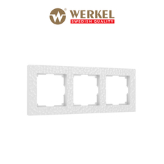 Рамка для розетки / выключателя на 3 поста Werkel W0032401 Hammer белый пластик