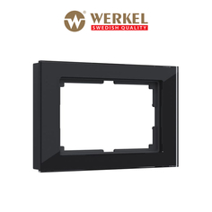 Рамка для двойной розетки Werkel W0081108 Favorit черный стекло