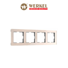 Рамка для розетки и выключателя на 4 поста Werkel Acrylic W0042743 айвори из акрила