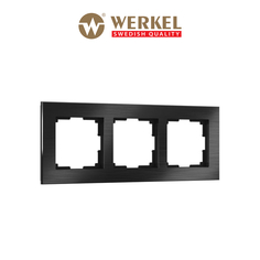 Рамка для розетки / выключателя на 3 поста Werkel W0031708 Aluminium черный алюминий