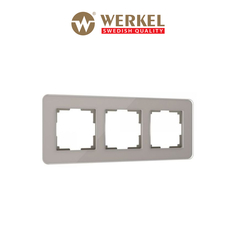 Рамка для розетки / выключателя на 3 поста Werkel W0032417 Elite дымчатый стекло