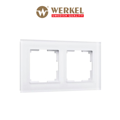 Рамка для розетки / выключателя на 2 поста Werkel W0021105 Favorit белый матовый стекло