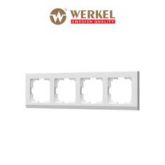 Рамка для розетки / выключателя на 4 поста Werkel W0041801 Stark белый пластик